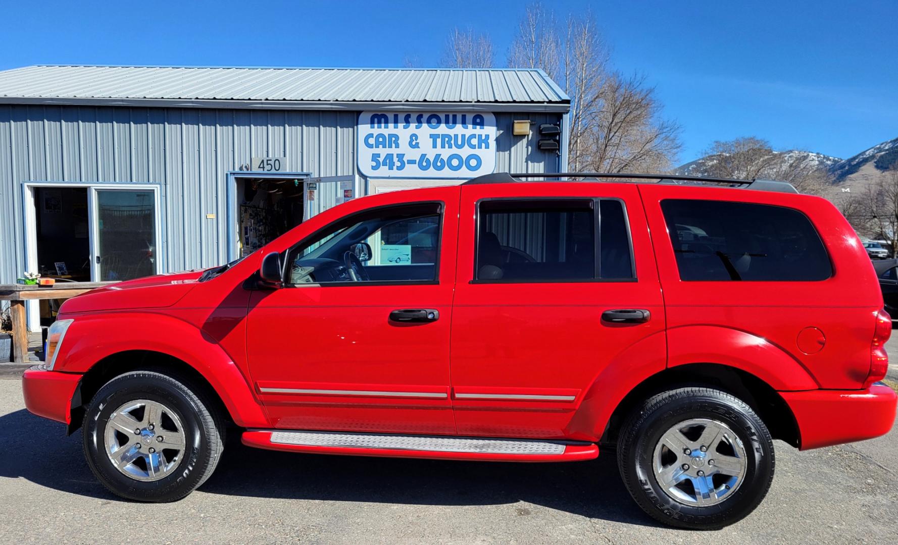 2004 Red /Tan Dodge Durango Limited (1D4HB58D34F) with an 5.7L V8 engine, 5 Speed Auto transmission, located at 450 N Russell, Missoula, MT, 59801, (406) 543-6600, 46.874496, -114.017433 - Photo#0